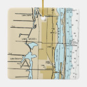 Nautical Chart Lake Worth Florida Keramisch Ornament (Achterkant)