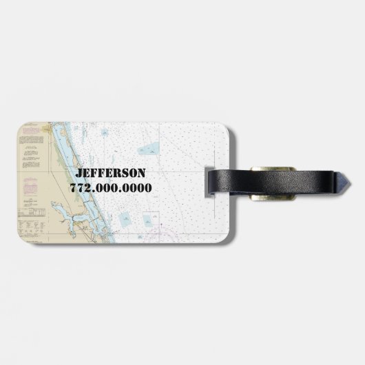 Nautical Chart Latitude Longitude: Fort Pierce FL Bagagelabel (Achterkant horizontaal)