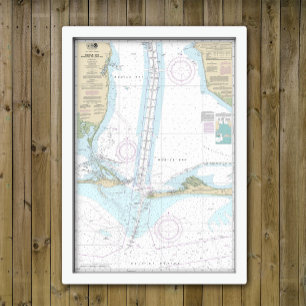 Nautical Chart Map 0f Mobile Bay, Alabama Poster