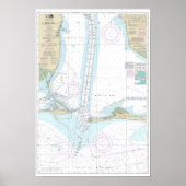 Nautical Chart Map 0f Mobile Bay, Alabama Poster (Voorkant)