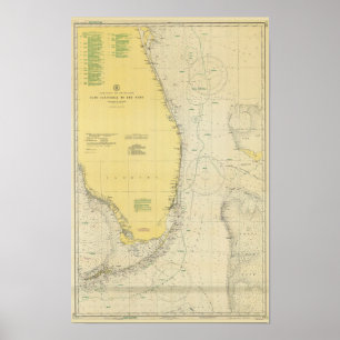 Nautical Chart Map of Florida Poster