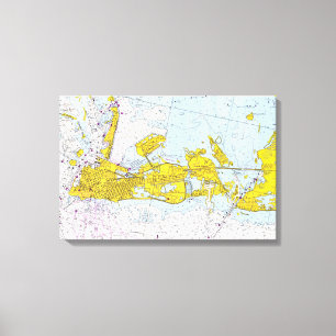 Nautical Chart of Key West, Florida Canvas Afdruk