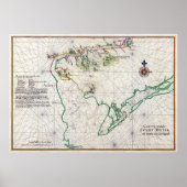 Nautical Chart of Zwaanendael and Delaware Bay Poster (Voorkant)