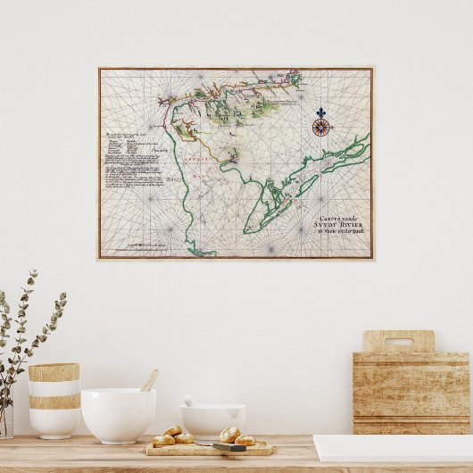 Nautical Chart of Zwaanendael and Delaware Bay Poster (Keuken)