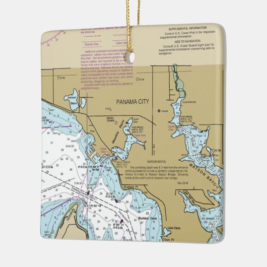 Nautical Chart Panama City FL Keramisch Ornament (Links)