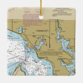 Nautical Chart Panama City FL Keramisch Ornament (Achterkant)