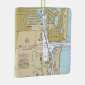 Nautical Chart Port Everglades Florida Keramisch Ornament (Rechts)