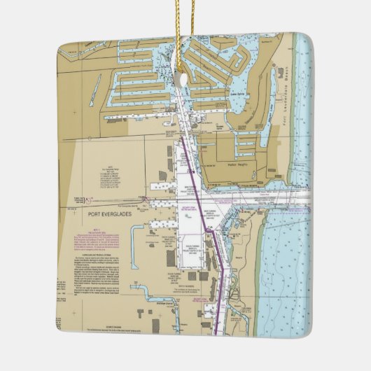 Nautical Chart Port Everglades Florida Keramisch Ornament (Links)