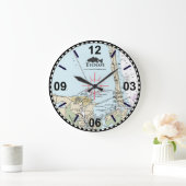 Nautical Chart Wall Clock - South Padre Island Grote Klok (Huis)
