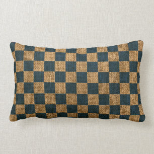 Nautical Check in Deep Zee Blue Kussen