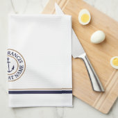 Nautical Chef Anchor Logo Kitchen Towel Theedoek (Quarter Fold)
