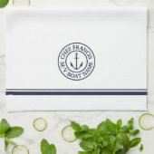 Nautical Chef Anchor Logo Kitchen Towel Theedoek (Gevouwen)
