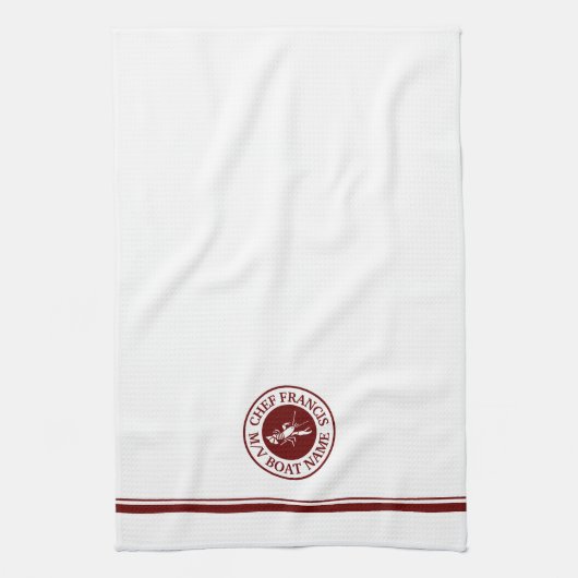 Nautical Chef Lobster Logo Kitchen Towel Theedoek (Verticaal)