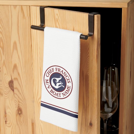Nautical Chef Mermaid Logo Kitchen Towel Theedoek (Derde Gevouwen)