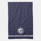 Nautical Chef Sailboot Logo Kitchen Towel Theedoek (Verticaal)