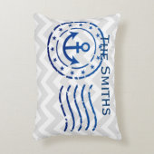 Nautical Chevron & Anchor Seal Accent Kussen (Voorkant(Verticaal))