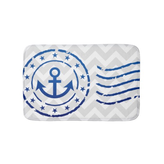 Nautical Chevron & Anchor Seal Badmat (Voorkant)