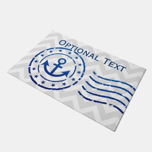 Nautical Chevron & Anchor Seal Deurmat (Schuin)