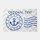 Nautical Chevron & Anchor Seal Deurmat (Voorkant)