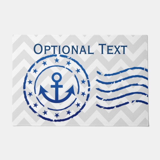 Nautical Chevron & Anchor Seal Deurmat (Voorkant)