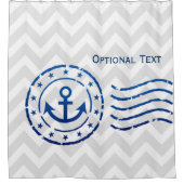 Nautical Chevron & Anchor Seal Douchegordijn (Voorkant)