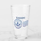 Nautical Chevron & Anchor Seal Glas (Voorkant)