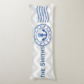 Nautical Chevron & Anchor Seal Lichaamskussen (Voorkant Verticaal)