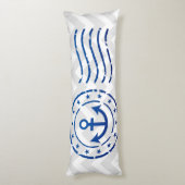 Nautical Chevron & Anchor Seal Lichaamskussen (Achterkant (Verticaal))