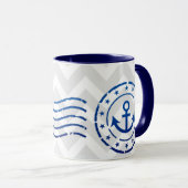 Nautical Chevron & Anchor Seal Mok (Voorkant rechts)