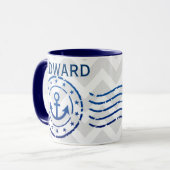 Nautical Chevron & Anchor Seal Mok (Voorkant links)