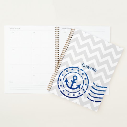 Nautical Chevron & Anchor Seal Planner (Display)