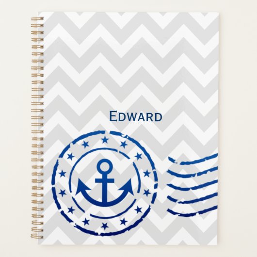 Nautical Chevron & Anchor Seal Planner (Voorkant)