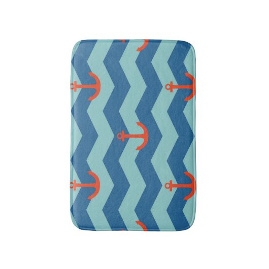 Nautical Chevron Pattern Badmat (Voorkant Verticaal)