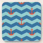 Nautical Chevron Pattern Bier Onderzetter (Voorkant)