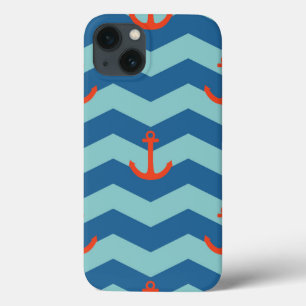 Nautical Chevron Pattern iPhone 13 Hoesje