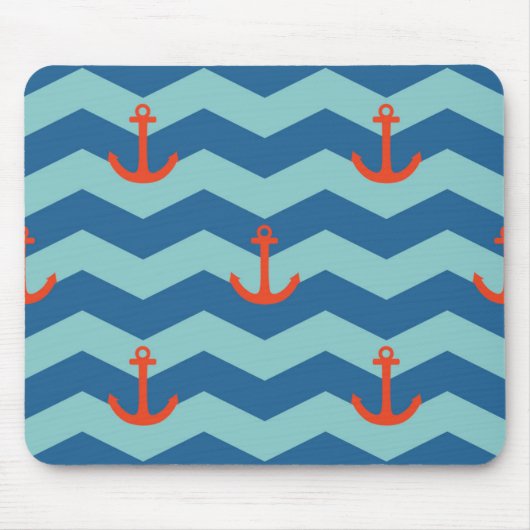 Nautical Chevron Pattern Muismat (Voorkant)