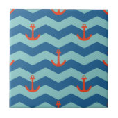 Nautical Chevron Pattern Tegeltje (Voorkant)