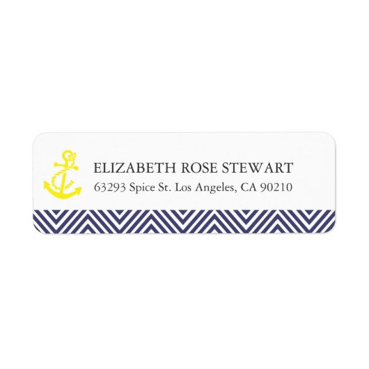 Nautical Chevron Return Address Labels (Voorkant)