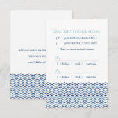 Nautical Chevron Waves Response Card RSVP Kaartje (Voorkant / Achterkant)