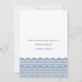 Nautical Chevron Waves Wedding Invitation Kaart (Achterkant)