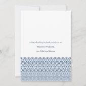 Nautical Chevron Waves Wedding Invitation Kaart (Achterkant)