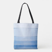Nautical Chic Blue Ton sur Ton Striped Canvas tas (Achterkant)
