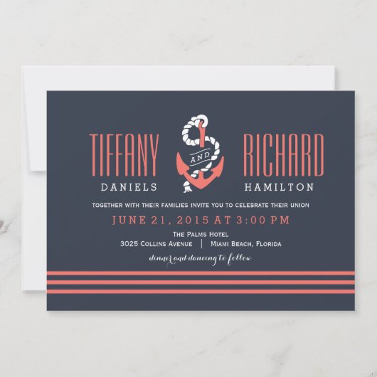 Nautical Chic Wedding Invitations Kaart (Voorkant)