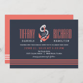 Nautical Chic Wedding Invitations Kaart (Voorkant / Achterkant)