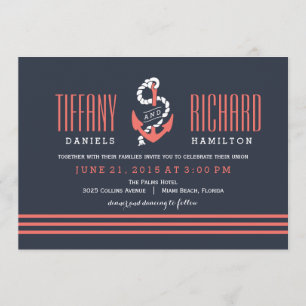 Nautical Chic Wedding Invitations Kaart