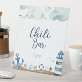 Nautical Chili Bar Baby shower Sign. Reclamebord Met Voetstuk (Insitu)