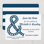 Nautical Christelijk Wedding Save the Date (Voorkant / Achterkant)