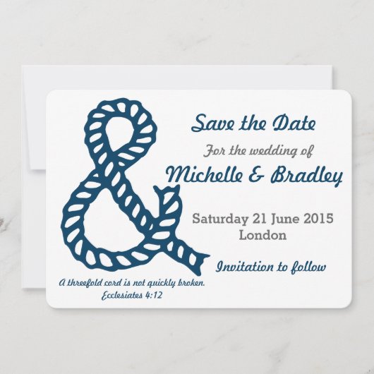 Nautical Christelijk Wedding Save the Date (Voorkant)