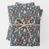 Nautical Christmas Gift Wrapping Paper  (In situ)