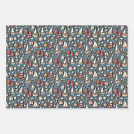Nautical Christmas Gift Wrapping Paper